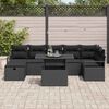 vidaXL Conjunto de sof&aacute; de jard&iacute;n con coj&iacute;n 8 pcs Negro Polirat&aacute;n