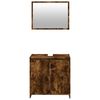 vidaXL Set de muebles ba&ntilde;o 2 pzas madera contrachapada roble ahumado