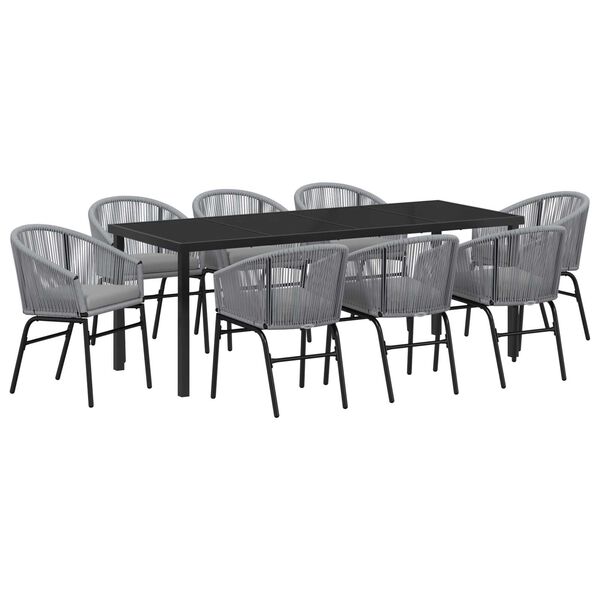 vidaXL Conjunto de Comedor de Jard&iacute;n 9 pcs Antracita