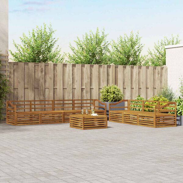 vidaXL Conjunto de sof&aacute;s de exterior 8 pcs Natural