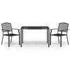 vidaXL Juego de comedor de jard&iacute;n 3 piezas acero gris antracita