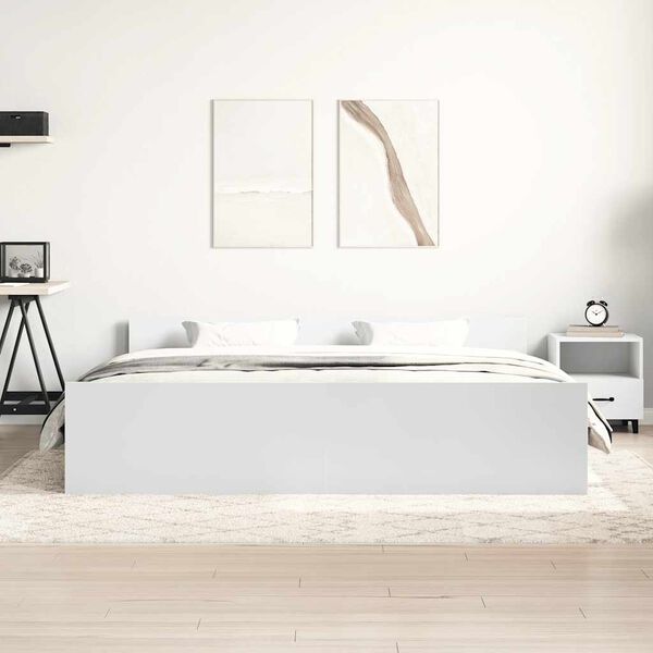 vidaXL Estructura de cama con cabecero piecero blanco 200x200 cm