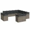 vidaXL Set sof&aacute;s de jard&iacute;n con cojines 13 piezas rat&aacute;n sint&eacute;tico gris