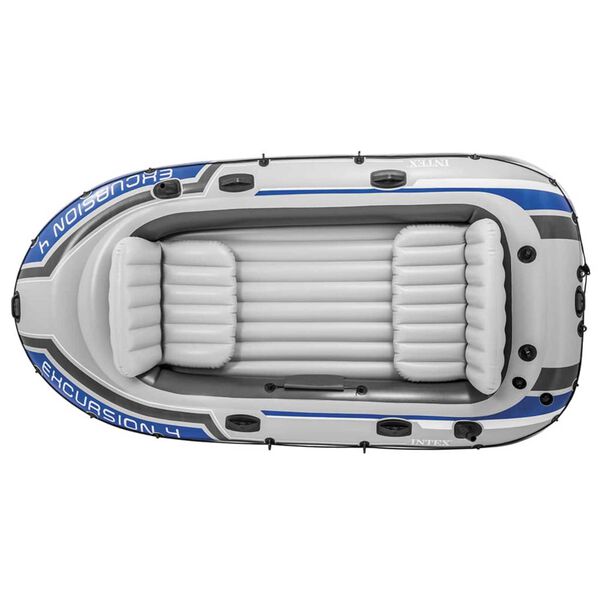 Intex Set de bote inflable Excursion 4 motor de arrastre y soporte