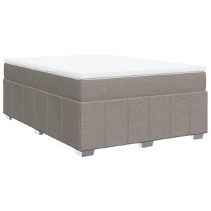 vidaXL Cama box spring con colch&oacute;n tela gris taupe 140x200 cm