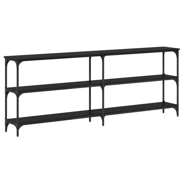 vidaXL Mesa Consola Roble negro 200 x 29 x 75 cm