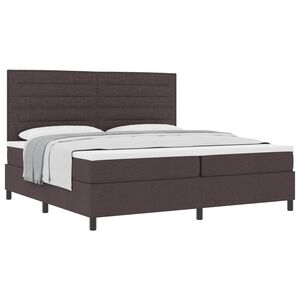 vidaXL Cama tipo Box Spring Marr&oacute;n Oscuro 200 x 200 cm tela