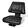 vidaXL Asiento de tractor con respaldo negro