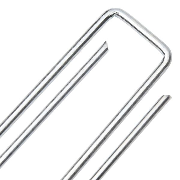 vidaXL Clavijas de tierra forma U 50 uds acero galvanizado 20x3,5 cm