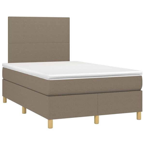 vidaXL Cama box spring con colch&oacute;n tela gris taupe 120x200 cm