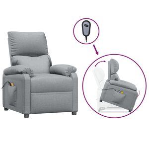 vidaXL Sill&oacute;n de masaje elevable tela gris claro