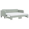 vidaXL Sof&aacute; cama nido con colch&oacute;n terciopelo gris claro 90x200 cm
