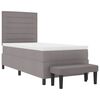 vidaXL Cama tipo Box Spring con colch&oacute;n Taup&eacute; 90 x 200 cm tela