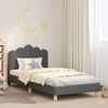 vidaXL Cama para ni&ntilde;os con cabecero Gris oscuro 90 x 200 cm tela