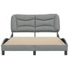 vidaXL Estructura de cama sin colch&oacute;n Hvar tela gris claro 140x190 cm