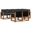 vidaXL Conjunto de sof&aacute;s de exterior con coj&iacute;n 7 pcs Natural y negro