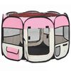 vidaXL Parque de perros plegable bolsa de transporte rosa 90x90x58 cm