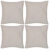 4 fundas beige para cojines de algod&oacute;n, 40 x 40 cm