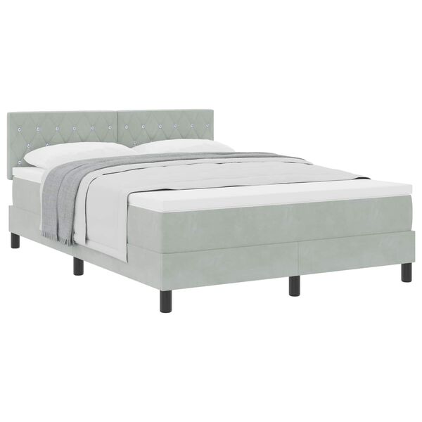 vidaXL Cama tipo Box Spring Gris Claro 140 x 200 cm Terciopelo