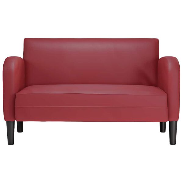 vidaXL Sof&aacute; Loveseat rojo vino 110 cm cuero sint&eacute;tica