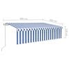 vidaXL Toldo autom&aacute;tico retr&aacute;ctil con persiana 6x3 m azul y blanco