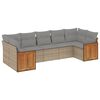 vidaXL Set sof&aacute;s de jard&iacute;n 7 piezas y cojines rat&aacute;n sint&eacute;tico beige