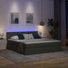 vidaXL Cama con tira de luces LED Gris oscuro 180 x 200 cm tela