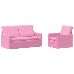 vidaXL Juego de Sof&aacute; 2 pcs Rosa Tela