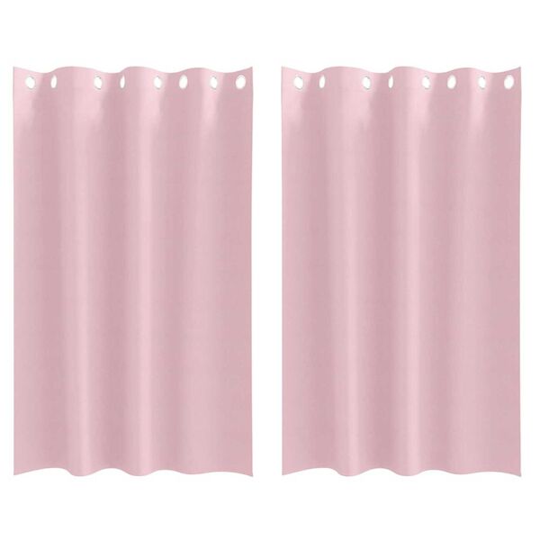 vidaXL Cortinas Opacas con Anillas 2 pcs Rosa Beb&eacute; 175 x 140 cm