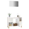 vidaXL Set muebles de ba&ntilde;o 2 piezas madera contrachapada blanco brillo