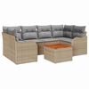 vidaXL Conjunto de sof&aacute;s de jard&iacute;n 7 uds. Beige rat&aacute;n sint&eacute;tico