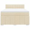 vidaXL Cama box spring con colch&oacute;n tela color crema 140x200 cm