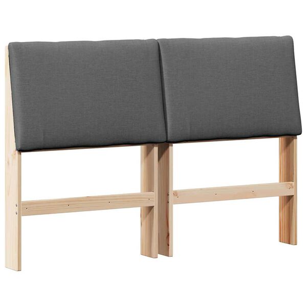 vidaXL Cabecero tapizado Gris oscuro 150 cm Madera de pino macizo