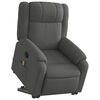 vidaXL Sillón de masaje eléctrico reclinable elevable tela gris oscuro