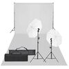 vidaXL Kit de estudio fotogr&aacute;fico con set de luces y fondo