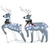 vidaXL Renos de Navidad 2 unidades 40 LED blanco