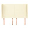 vidaXL Cabecero con orejas de cuero sint&eacute;tico crema 147x23x118/128cm