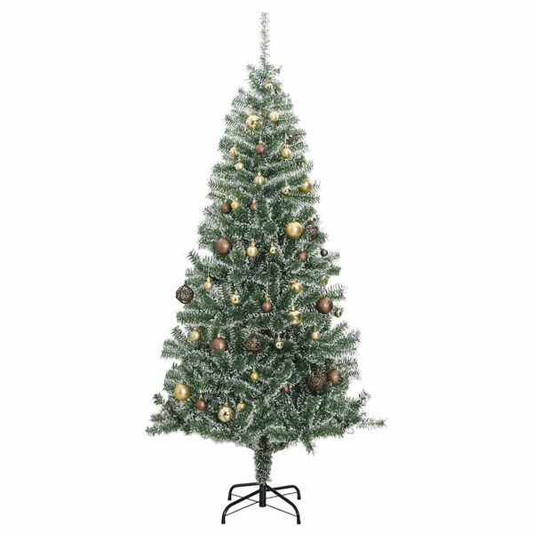 vidaXL &Aacute;rbol de Navidad artificial con 300 LED bolas y nieve 210 cm