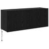 vidaXL Mueble de TV Montado en la Pared Roble Negro 100 x 35 x 41 cm