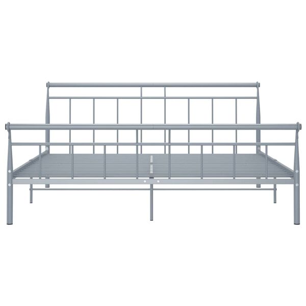 vidaXL Estructura de cama sin colch&oacute;n metal gris 180x200 cm