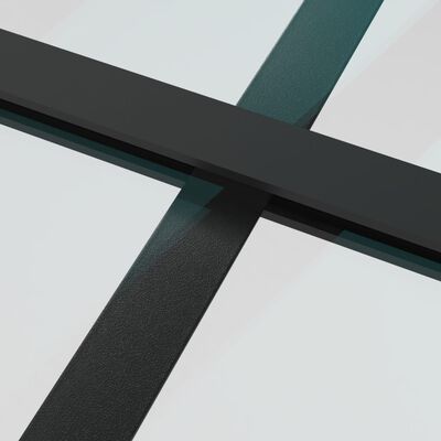 vidaXL Puerta corredera ESG vidrio y aluminio negra 102,5x205 cm