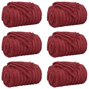 vidaXL Mantitas de Sof&aacute; 6 uds. Rojo Burdeos 150 x 130 cm 2.85 kg Lana