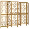 vidaXL Biombo separador de 6 paneles madera maciza paulownia marr&oacute;n
