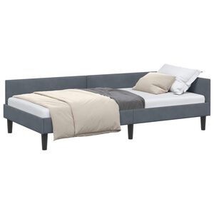vidaXL Estructura de cama en esquina Gris oscuro 90 cm x 190 cm