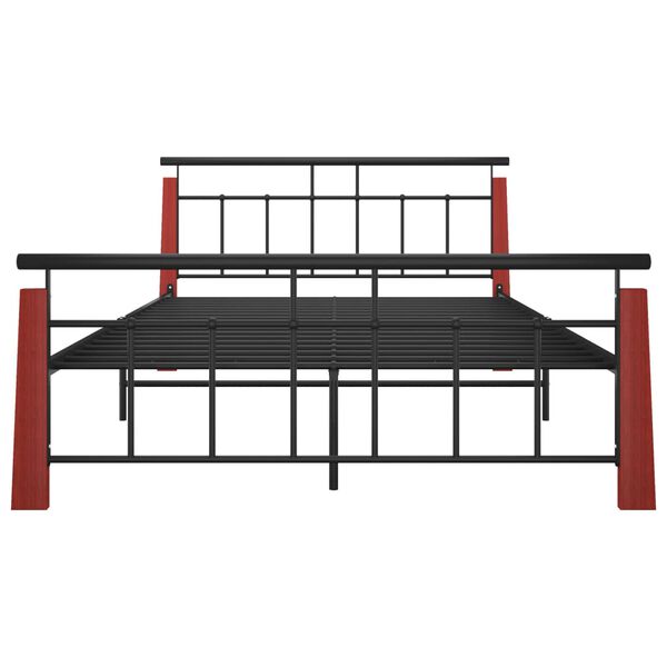 vidaXL Estructura de cama sin colchón metal madera de roble 140x200 cm