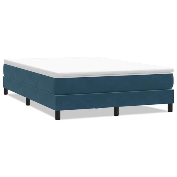 vidaXL Cama box spring sin colch&oacute;n azul oscuro terciopelo 160x220 cm