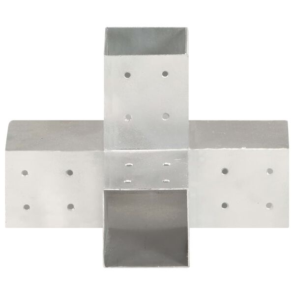 vidaXL Conectores de postes en X 4 uds metal galvanizado 81x81 mm