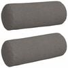 vidaXL Cojines Bolster 2 uds. Tela de pana Gris Claro &Oslash; 15 x 40 cm