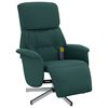 vidaXL Sill&oacute;n reclinable de masaje con reposapi&eacute;s tela verde oscuro