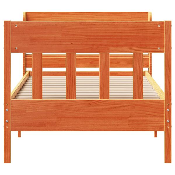 vidaXL Estructura de cama sin colch&oacute;n madera de pino marr&oacute;n 90x200 cm